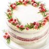 Red velvet cream cheese holiday cake