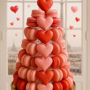 Valentine Macaron tower