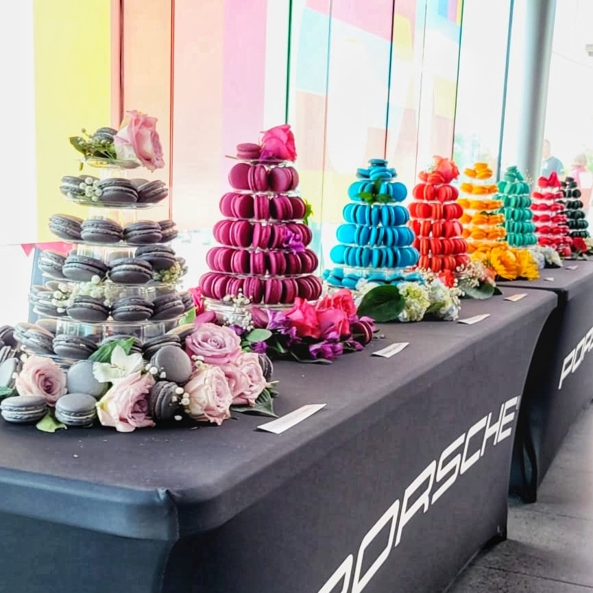 porsche themed macaron towers from leilalove french macaron