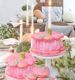 pink macaron cake for thanksgiving