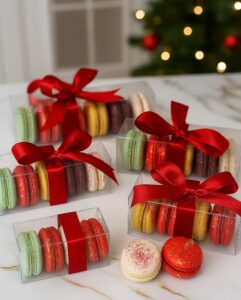 Holiday Jewel Macarons – Gift Box of Elegance six packs of 5 macarons