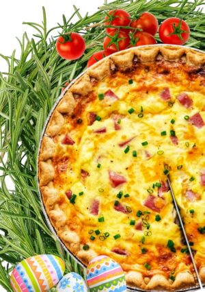 Homemade Easter quiche - Ham & cheese